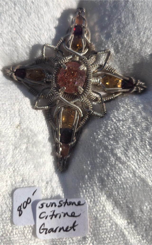Sunstone, Citrine & Garnet by Wire Dreamz