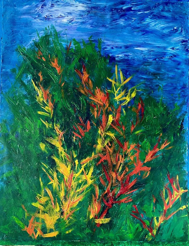 Heliconias In The Wind by Linda Watson